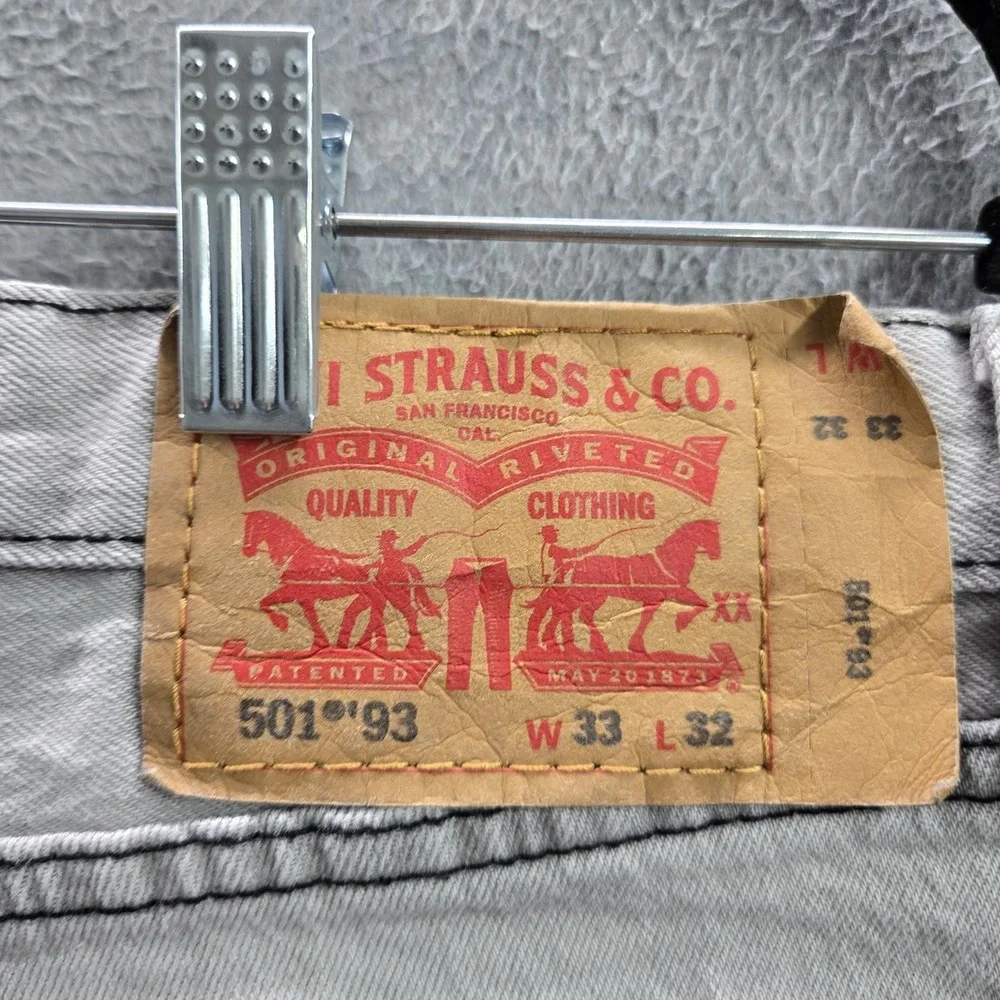 VINTAGE‎ Levi's 501 93 Men Jeans 33X32 Gray Denim Straight Leg Button 30